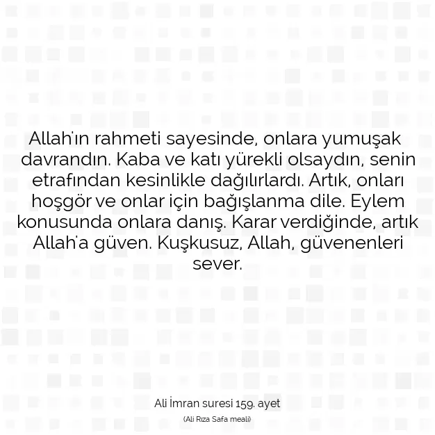 Ayetbul | Kuran Mealleri | Quran | Ali İmran suresi 159. ayet