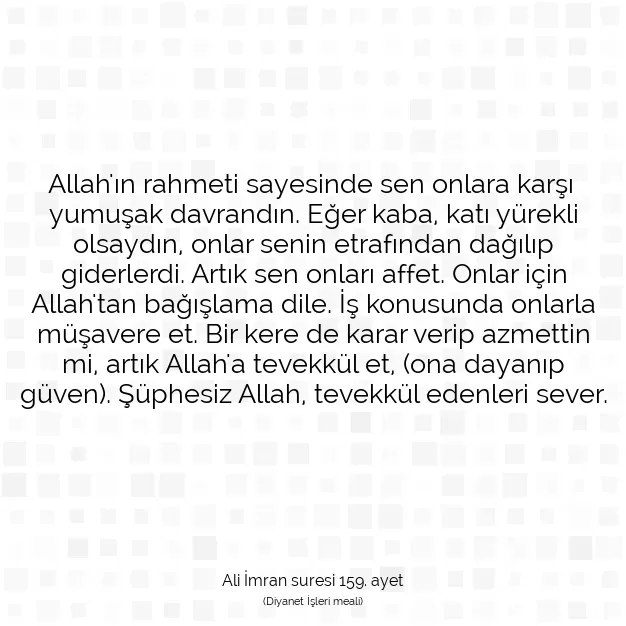 Ayetbul | Kuran Mealleri | Quran | Ali İmran suresi 159. ayet