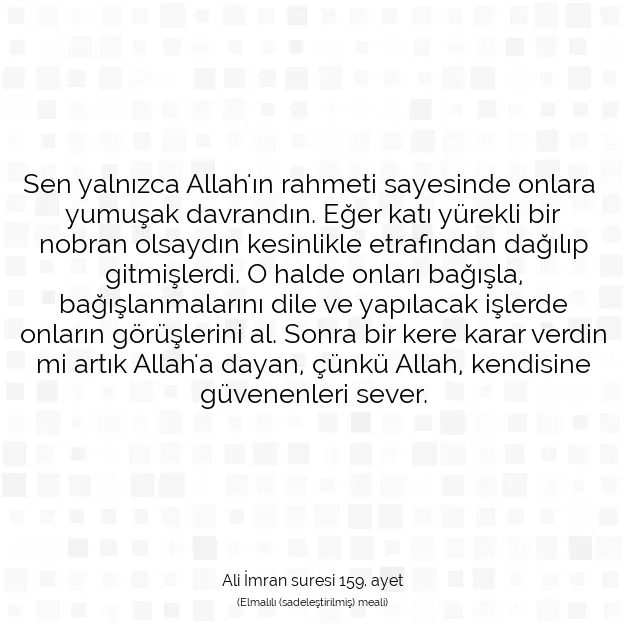 Ayetbul | Kuran Mealleri | Quran | Ali İmran suresi 159. ayet