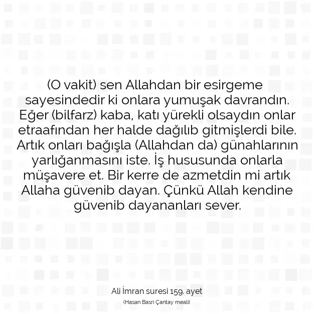 Ayetbul | Kuran Mealleri | Quran | Ali İmran suresi 159. ayet