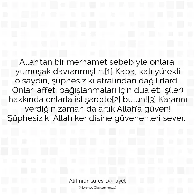 Ayetbul | Kuran Mealleri | Quran | Ali İmran suresi 159. ayet