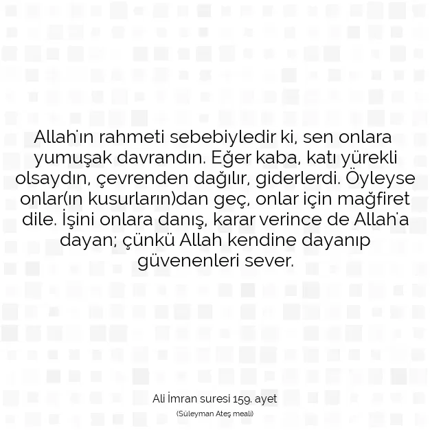 Ayetbul | Kuran Mealleri | Quran | Ali İmran suresi 159. ayet