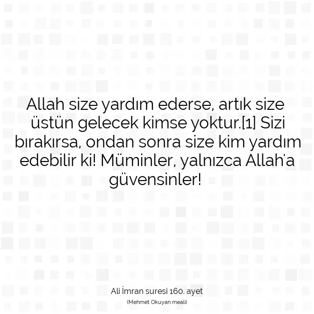 Ayetbul | Kuran Mealleri | Quran | Ali İmran suresi 160. ayet