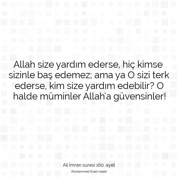 Ayetbul | Kuran Mealleri | Quran | Ali İmran suresi 160. ayet