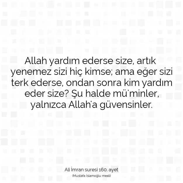 Ayetbul | Kuran Mealleri | Quran | Ali İmran suresi 160. ayet