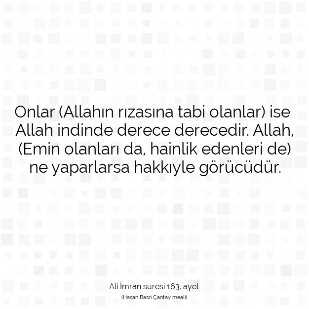 Ayetbul | Kuran Mealleri | Quran | Ali İmran suresi 163. ayet