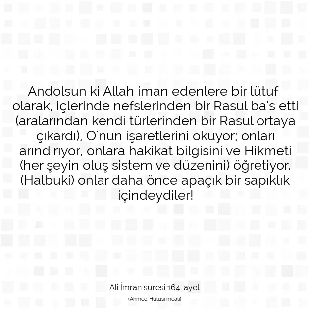 Ayetbul | Kuran Mealleri | Quran | Ali İmran suresi 164. ayet