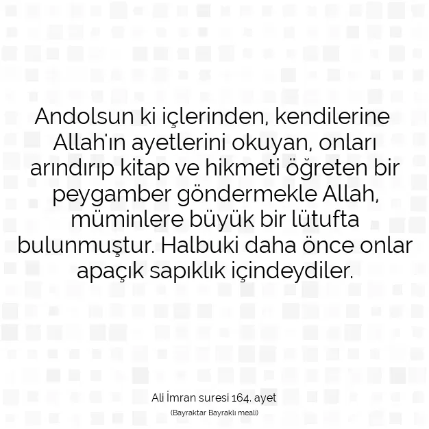 Ayetbul | Kuran Mealleri | Quran | Ali İmran suresi 164. ayet