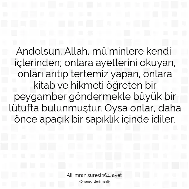 Ayetbul | Kuran Mealleri | Quran | Ali İmran suresi 164. ayet