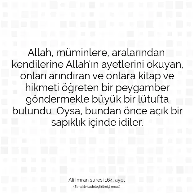 Ayetbul | Kuran Mealleri | Quran | Ali İmran suresi 164. ayet