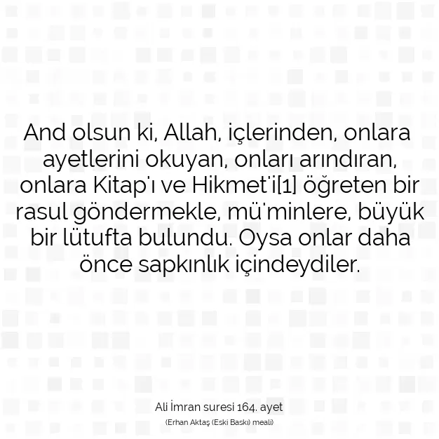 Ayetbul | Kuran Mealleri | Quran | Ali İmran suresi 164. ayet