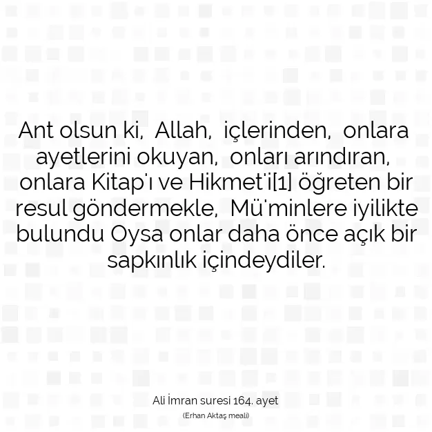 Ayetbul | Kuran Mealleri | Quran | Ali İmran suresi 164. ayet