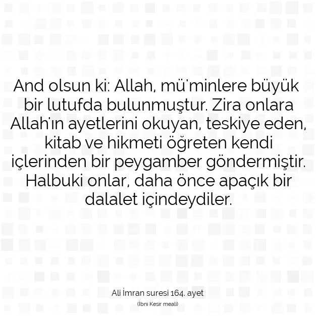 Ayetbul | Kuran Mealleri | Quran | Ali İmran suresi 164. ayet