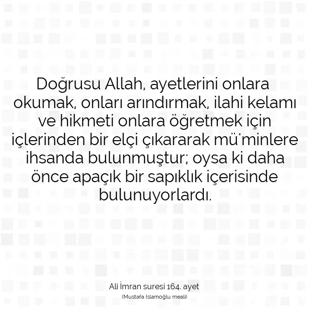 Ayetbul | Kuran Mealleri | Quran | Ali İmran suresi 164. ayet