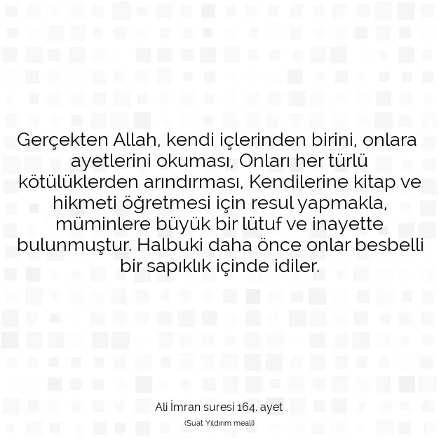 Ayetbul | Kuran Mealleri | Quran | Ali İmran suresi 164. ayet