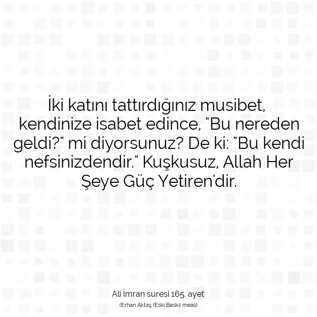 Ayetbul | Kuran Mealleri | Quran | Ali İmran suresi 165. ayet