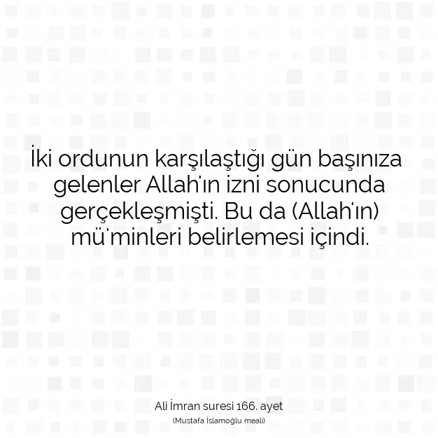 Ayetbul | Kuran Mealleri | Quran | Ali İmran suresi 166. ayet