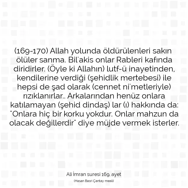 Ayetbul | Kuran Mealleri | Quran | Ali İmran suresi 169. ayet