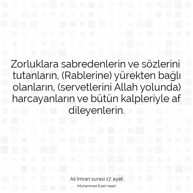 Ayetbul | Kuran Mealleri | Quran | Ali İmran suresi 17. ayet