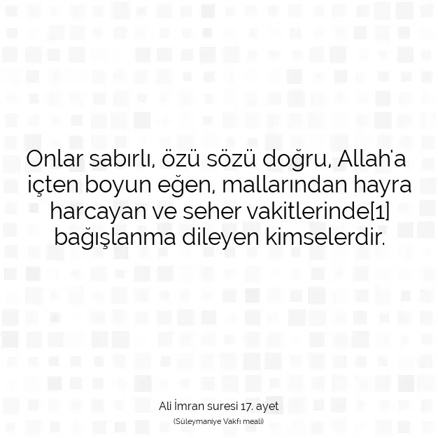 Ayetbul | Kuran Mealleri | Quran | Ali İmran suresi 17. ayet