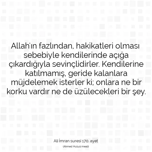 Ayetbul | Kuran Mealleri | Quran | Ali İmran suresi 170. ayet