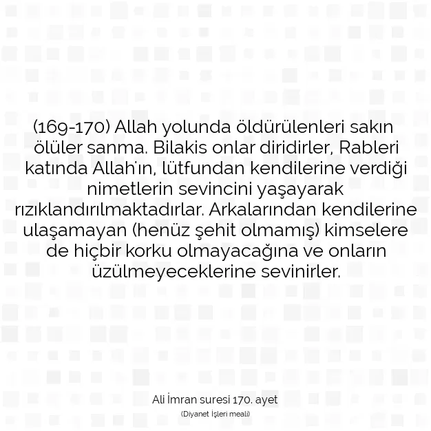 Ayetbul | Kuran Mealleri | Quran | Ali İmran suresi 170. ayet