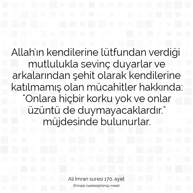 Ayetbul | Kuran Mealleri | Quran | Ali İmran suresi 170. ayet