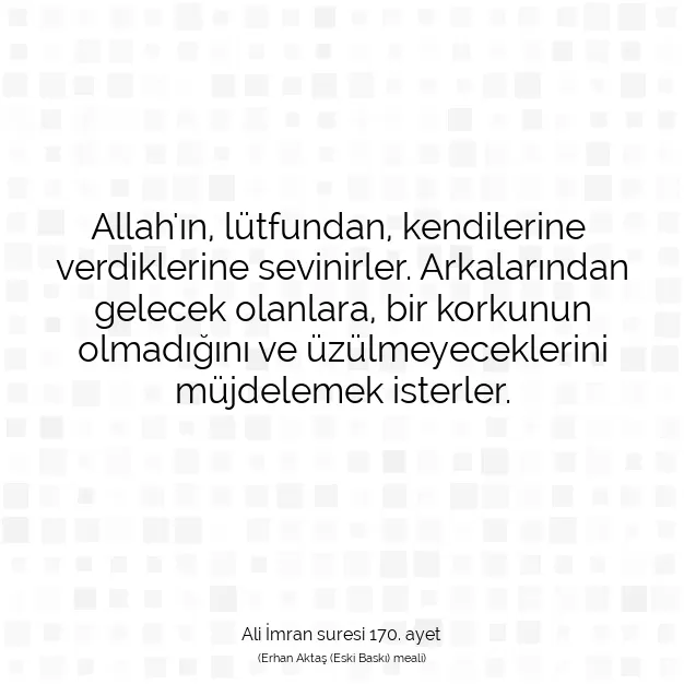 Ayetbul | Kuran Mealleri | Quran | Ali İmran suresi 170. ayet