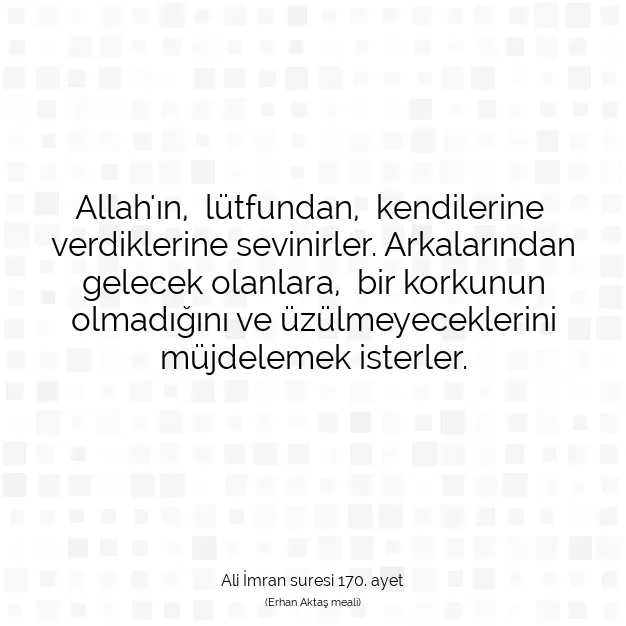 Ayetbul | Kuran Mealleri | Quran | Ali İmran suresi 170. ayet