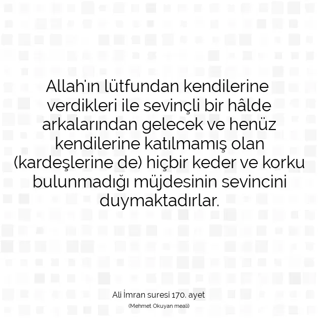 Ayetbul | Kuran Mealleri | Quran | Ali İmran suresi 170. ayet