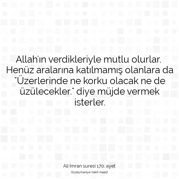 Ayetbul | Kuran Mealleri | Quran | Ali İmran suresi 170. ayet