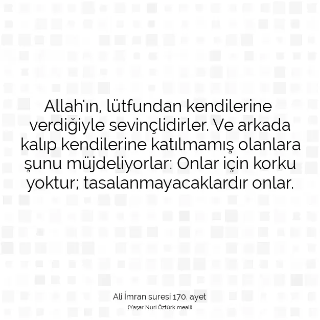 Ayetbul | Kuran Mealleri | Quran | Ali İmran suresi 170. ayet