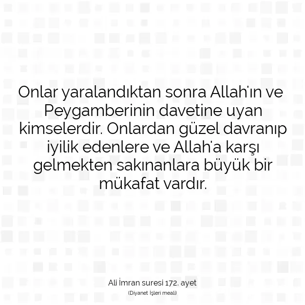 Ayetbul | Kuran Mealleri | Quran | Ali İmran suresi 172. ayet