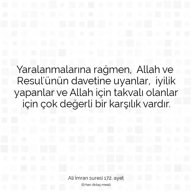 Ayetbul | Kuran Mealleri | Quran | Ali İmran suresi 172. ayet