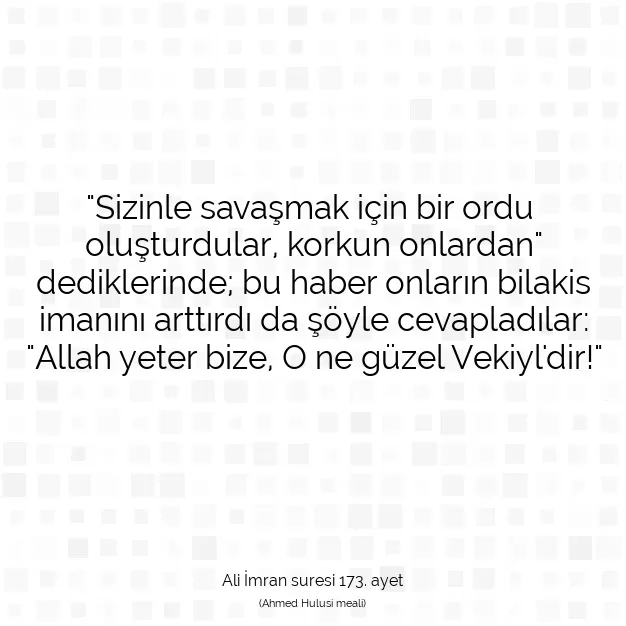 Ayetbul | Kuran Mealleri | Quran | Ali İmran suresi 173. ayet