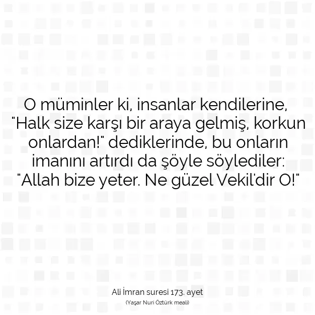 Ayetbul | Kuran Mealleri | Quran | Ali İmran suresi 173. ayet