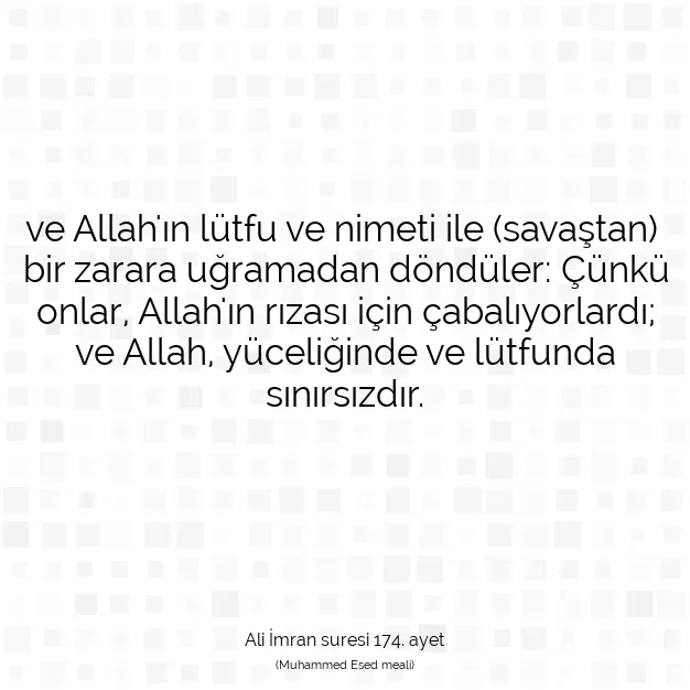 Ayetbul | Kuran Mealleri | Quran | Ali İmran suresi 174. ayet