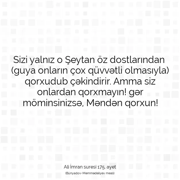 Ayetbul | Kuran Mealleri | Quran | Ali İmran suresi 175. ayet