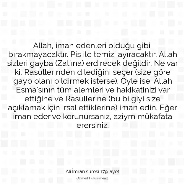 Ayetbul | Kuran Mealleri | Quran | Ali İmran suresi 179. ayet