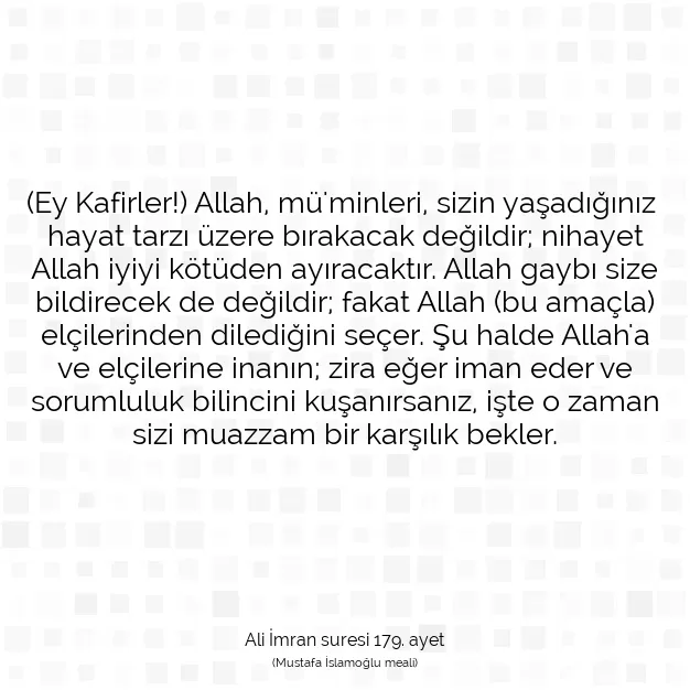 Ayetbul | Kuran Mealleri | Quran | Ali İmran suresi 179. ayet