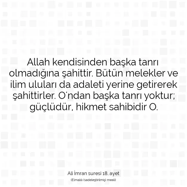 Ayetbul | Kuran Mealleri | Quran | Ali İmran suresi 18. ayet