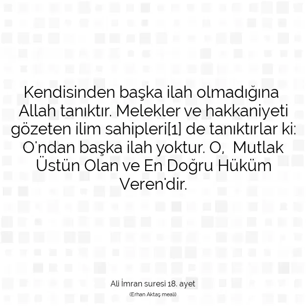 Ayetbul | Kuran Mealleri | Quran | Ali İmran suresi 18. ayet