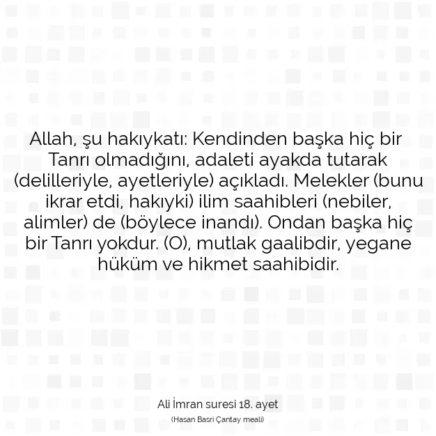 Ayetbul | Kuran Mealleri | Quran | Ali İmran suresi 18. ayet