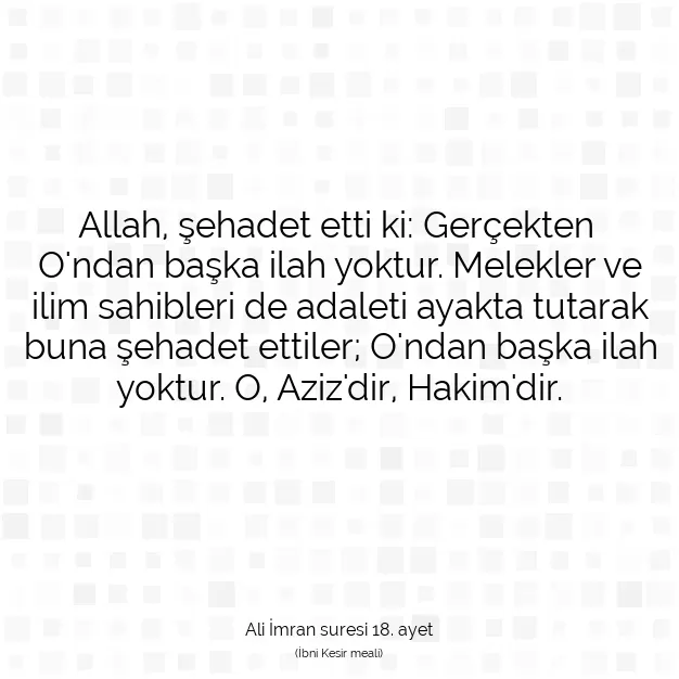 Ayetbul | Kuran Mealleri | Quran | Ali İmran suresi 18. ayet