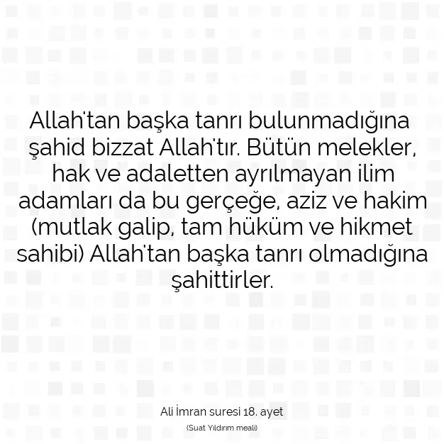 Ayetbul | Kuran Mealleri | Quran | Ali İmran suresi 18. ayet