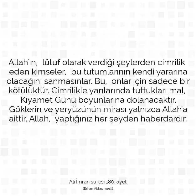 Ayetbul | Kuran Mealleri | Quran | Ali İmran suresi 180. ayet