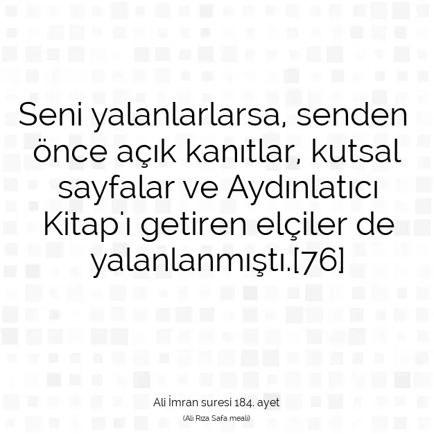 Ayetbul | Kuran Mealleri | Quran | Ali İmran suresi 184. ayet