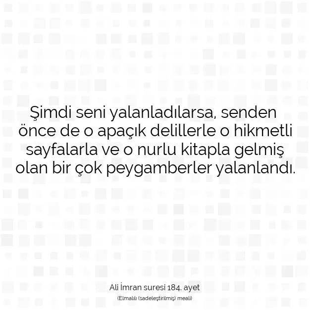 Ayetbul | Kuran Mealleri | Quran | Ali İmran suresi 184. ayet