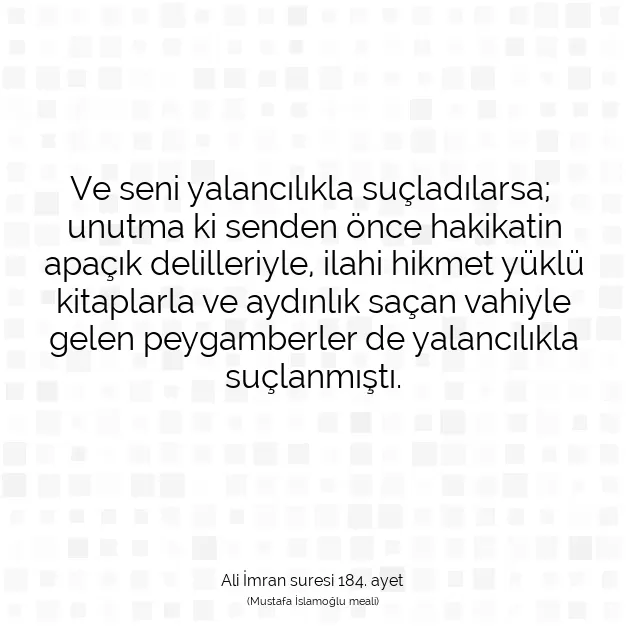 Ayetbul | Kuran Mealleri | Quran | Ali İmran suresi 184. ayet