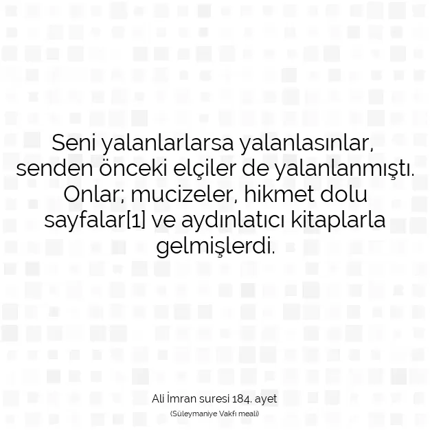 Ayetbul | Kuran Mealleri | Quran | Ali İmran suresi 184. ayet